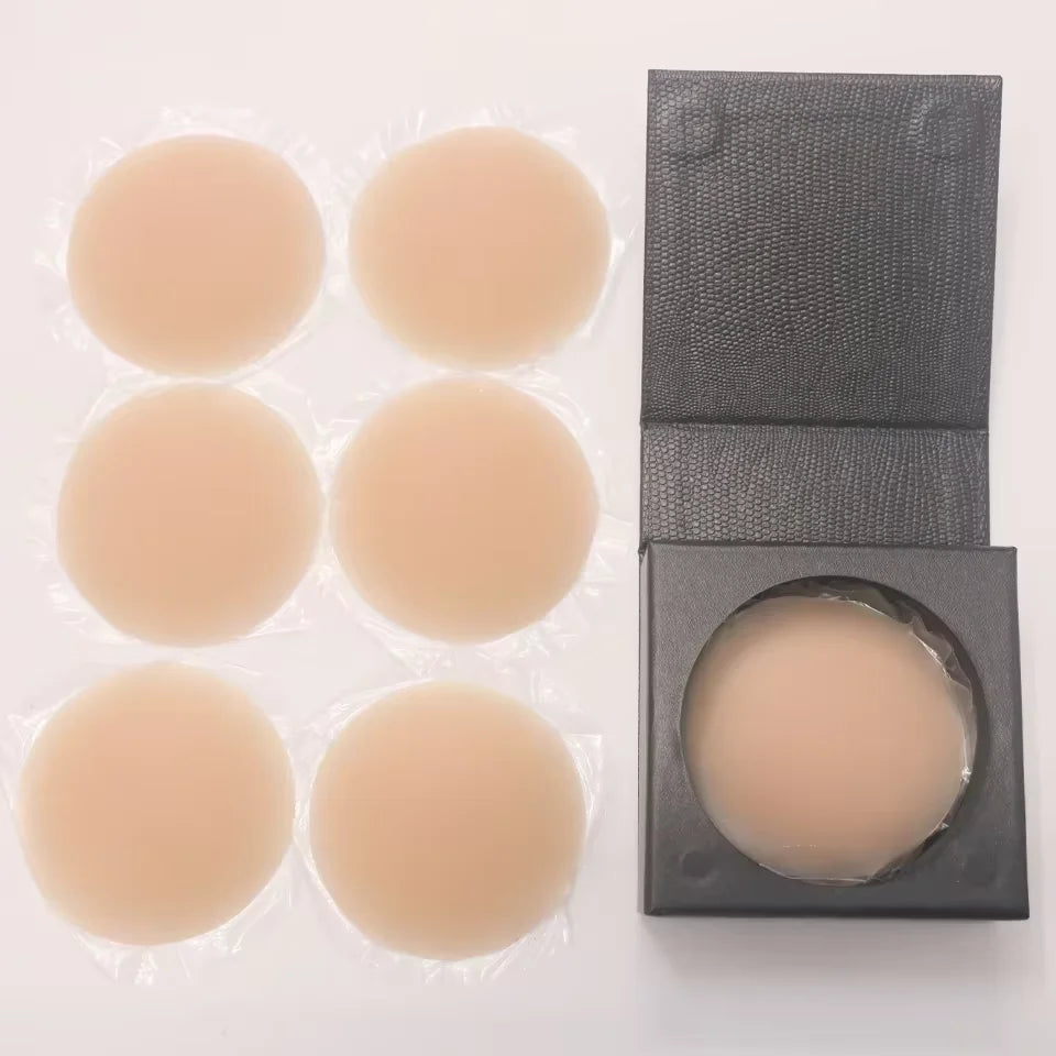 Nipple Cover Stickers Adhesive Tape Reusable Silicone Nip Pasties Full Coverage Sticky Breast Tape for Dress Bikini