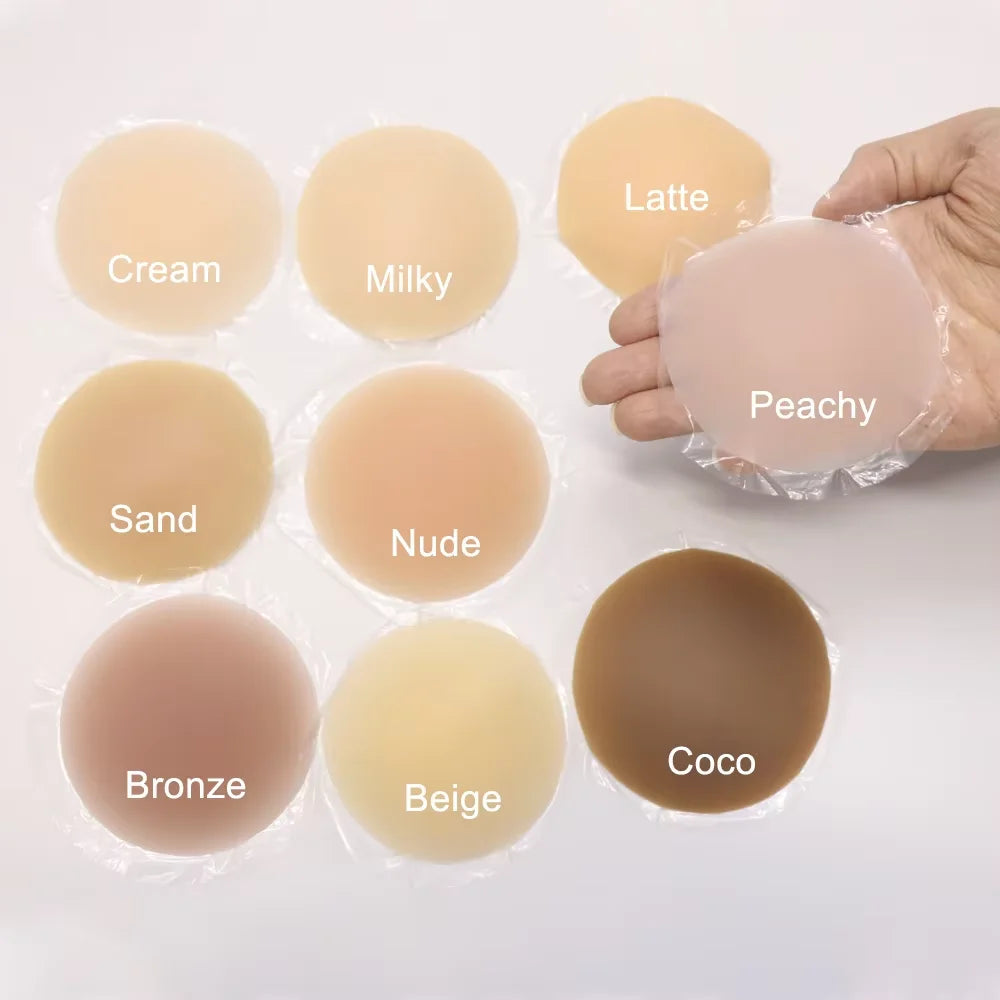 Nipple Cover Stickers Adhesive Tape Reusable Silicone Nip Pasties Full Coverage Sticky Breast Tape for Dress Bikini