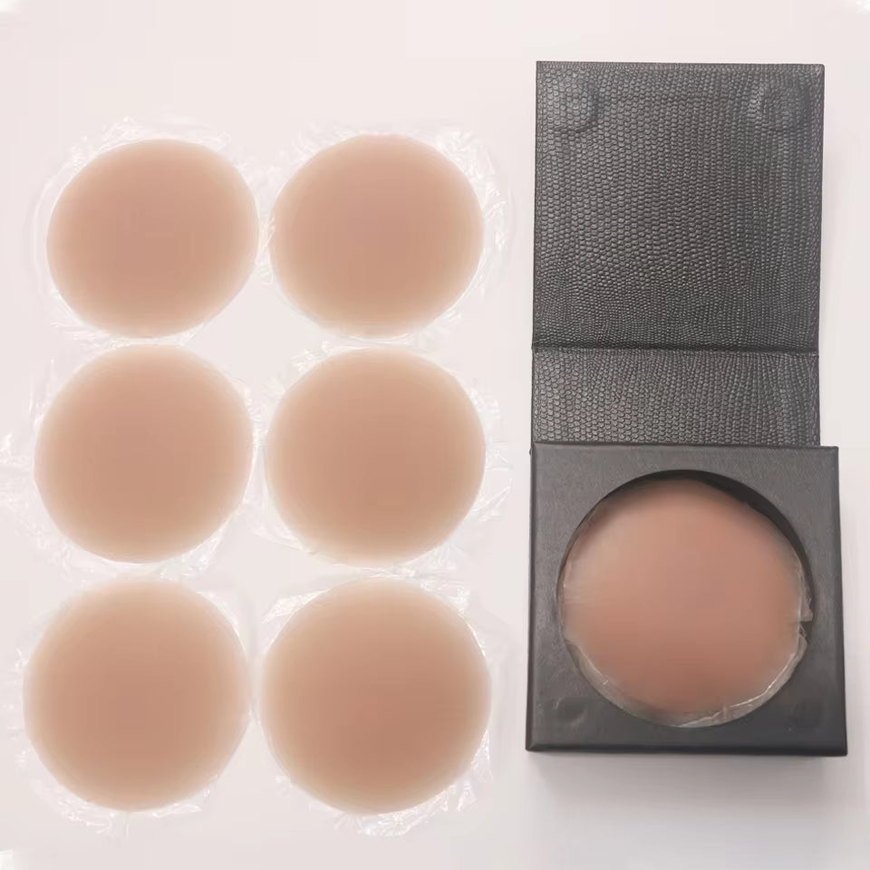 Nipple Cover Stickers Adhesive Tape Reusable Silicone Nip Pasties Full Coverage Sticky Breast Tape for Dress Bikini