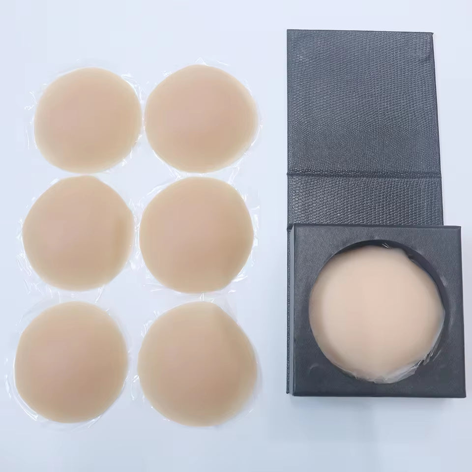 Nipple Cover Stickers Adhesive Tape Reusable Silicone Nip Pasties Full Coverage Sticky Breast Tape for Dress Bikini